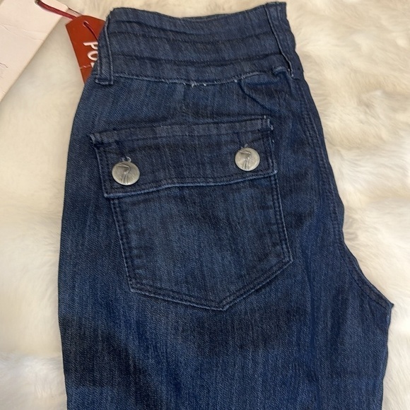 NWT Palacio Jeans Colombia Design dark blue flare bottom jeans size 1 - Picture 5 of 13